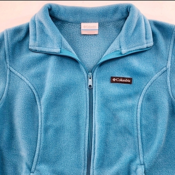 Columbia Benton Springs Turquoise Blue Full-Zip Cold Block Collar Fleece Jacket - Picture 5 of 11